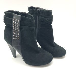 Sasha London Stud Black Suede Ankle Boots Size 7